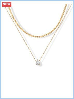 PAVOI Layered Necklace Set 14K Gold Plated Chains